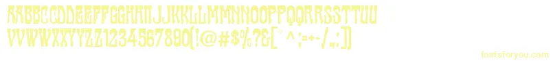 フォントCabaret ffy – 白い背景に黄色の文字