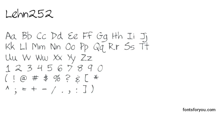 A fonte Lehn252 – alfabeto, números, caracteres especiais