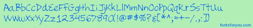 Lehn252 Font – Blue Fonts on Green Background