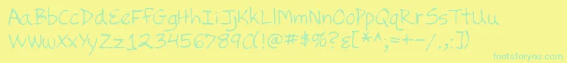 フォントLehn252 – 黄色い背景に緑の文字