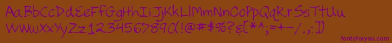 Lehn252 Font – Purple Fonts on Brown Background