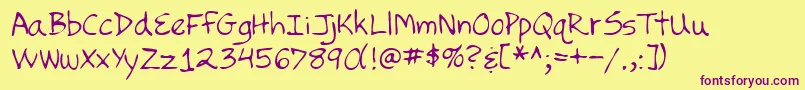 Lehn252 Font – Purple Fonts on Yellow Background