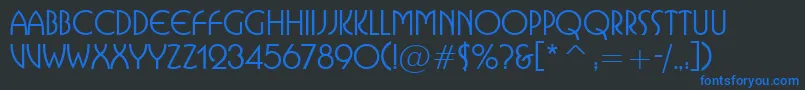 Шрифт BusoramaMediumBt – синие шрифты на чёрном фоне