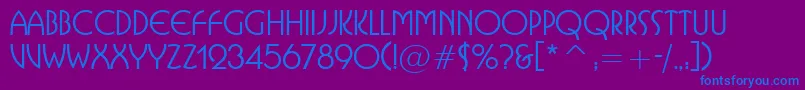 フォントBusoramaMediumBt – 紫色の背景に青い文字