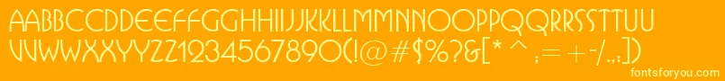 BusoramaMediumBt Font – Yellow Fonts on Orange Background