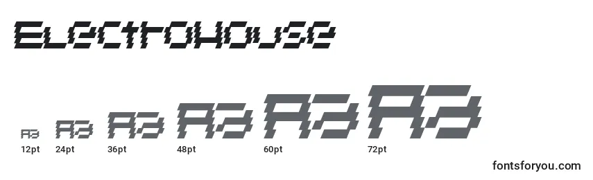Размеры шрифта Electrohouse