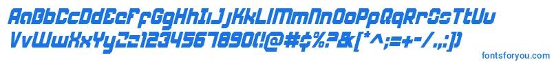 Weaponeerci-Schriftart – Blaue Schriften auf weißem Hintergrund