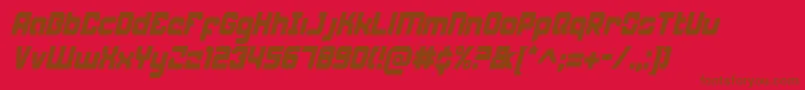 Weaponeerci Font – Brown Fonts on Red Background