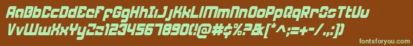 Weaponeerci Font – Green Fonts on Brown Background