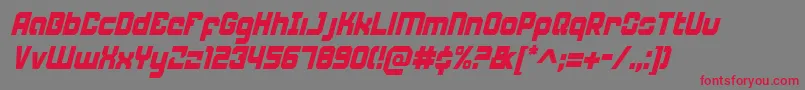 フォントWeaponeerci – 赤い文字の灰色の背景