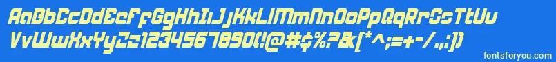 Weaponeerci Font – Yellow Fonts on Blue Background