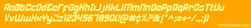 Weaponeerci Font – Yellow Fonts on Orange Background