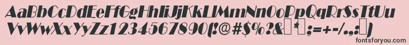 Fonte B821DecoItalic – fontes pretas em um fundo rosa