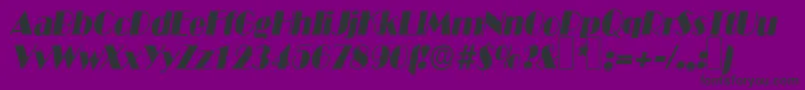 Шрифт B821DecoItalic – чёрные шрифты на фиолетовом фоне