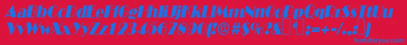 fuente B821DecoItalic – Fuentes Azules Sobre Fondo Rojo