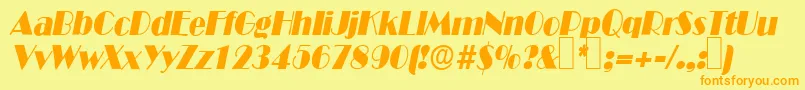 B821DecoItalic Font – Orange Fonts on Yellow Background