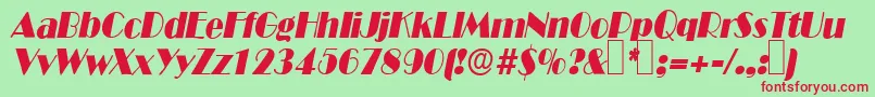 B821DecoItalic Font – Red Fonts on Green Background