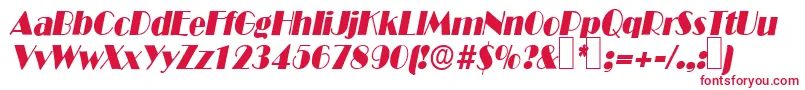 Czcionka B821DecoItalic – czerwone czcionki na białym tle