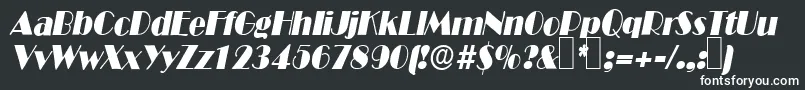 Шрифт B821DecoItalic – белые шрифты на чёрном фоне