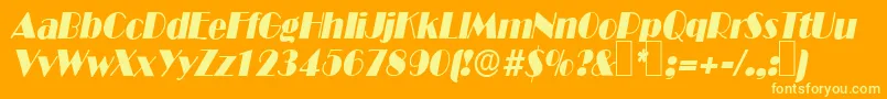 B821DecoItalic Font – Yellow Fonts on Orange Background