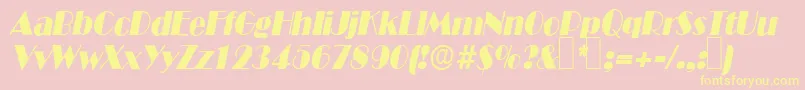 B821DecoItalic Font – Yellow Fonts on Pink Background