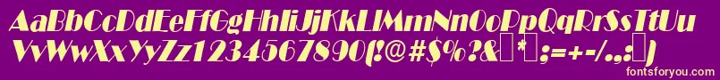 Шрифт B821DecoItalic – жёлтые шрифты на фиолетовом фоне