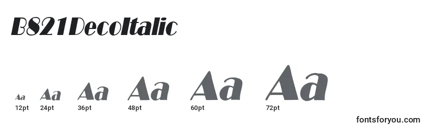 B821DecoItalic Font Sizes