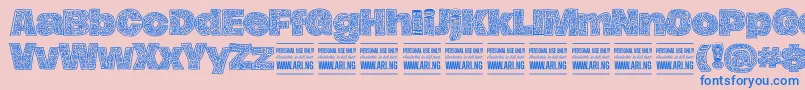 フォントHierografPersonal – ピンクの背景に青い文字