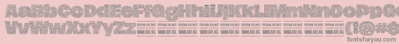 HierografPersonal-Schriftart – Graue Schriften auf rosa Hintergrund