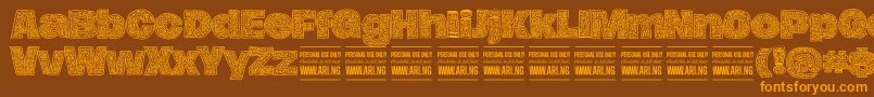 HierografPersonal Font – Orange Fonts on Brown Background