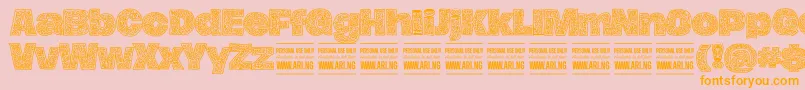 HierografPersonal Font – Orange Fonts on Pink Background