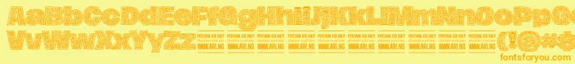 Fonte HierografPersonal – fontes laranjas em um fundo amarelo