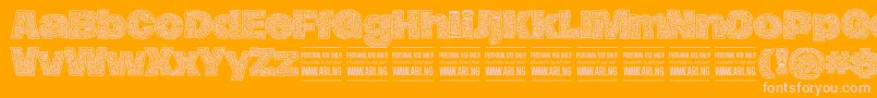 HierografPersonal Font – Pink Fonts on Orange Background