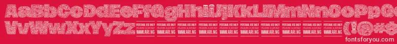 HierografPersonal-Schriftart – Rosa Schriften auf rotem Hintergrund