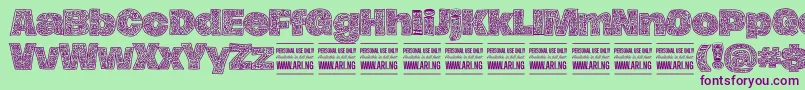 HierografPersonal Font – Purple Fonts on Green Background