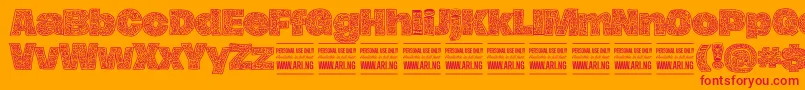 Шрифт HierografPersonal – красные шрифты на оранжевом фоне