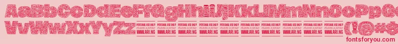 HierografPersonal Font – Red Fonts on Pink Background