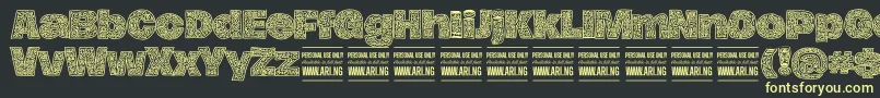 HierografPersonal Font – Yellow Fonts on Black Background