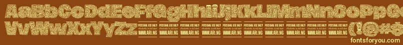 HierografPersonal Font – Yellow Fonts on Brown Background