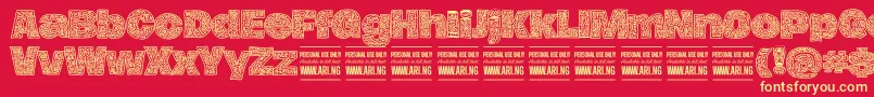 Шрифт HierografPersonal – жёлтые шрифты на красном фоне