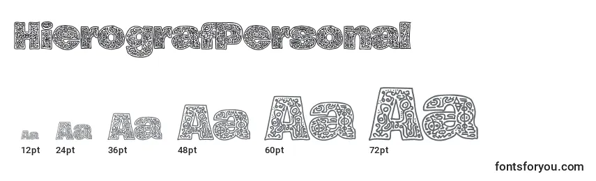 Размеры шрифта HierografPersonal