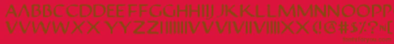 Czcionka Justv2 – brązowe czcionki na czerwonym tle