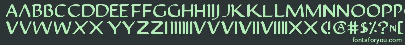 フォントJustv2 – 黒い背景に緑の文字