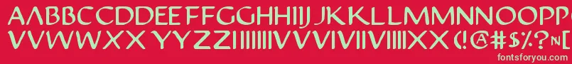 Justv2 Font – Green Fonts on Red Background