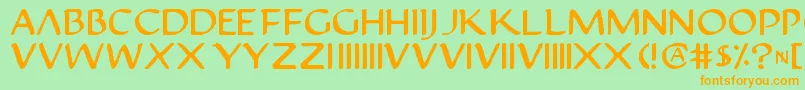 Justv2-Schriftart – Orangefarbene Schriften auf grünem Hintergrund