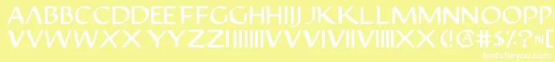 Шрифт Justv2 – белые шрифты на жёлтом фоне