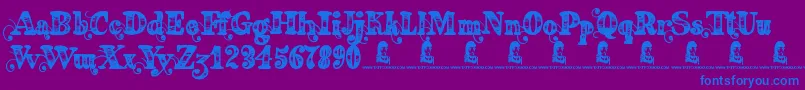 FearingMadness Font – Blue Fonts on Purple Background