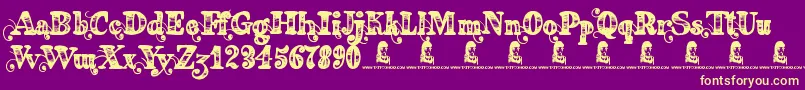 FearingMadness Font – Yellow Fonts on Purple Background