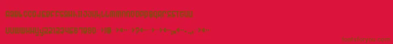 Więcej informacji o czcionce MonophonicBold Czcionka MonophonicBold – brązowe czcionki na czerwonym tle
