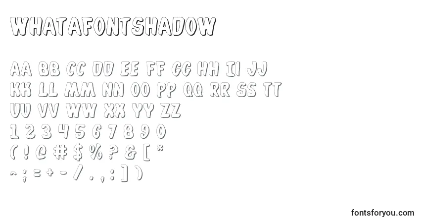 WhatafontShadow-fontti – aakkoset, numerot, erikoismerkit